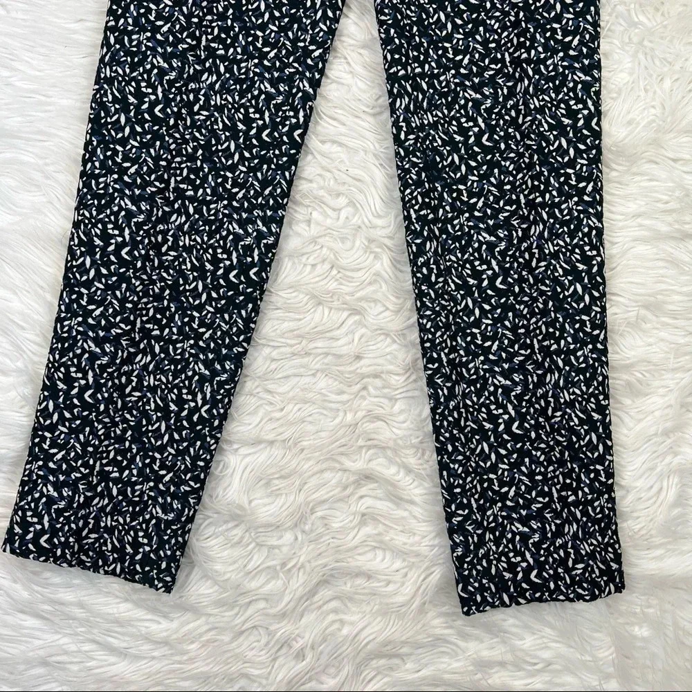 New Tory Burch Navy Blue Confetti Jacquard Trouser Pants NWT Designer Women’s 0